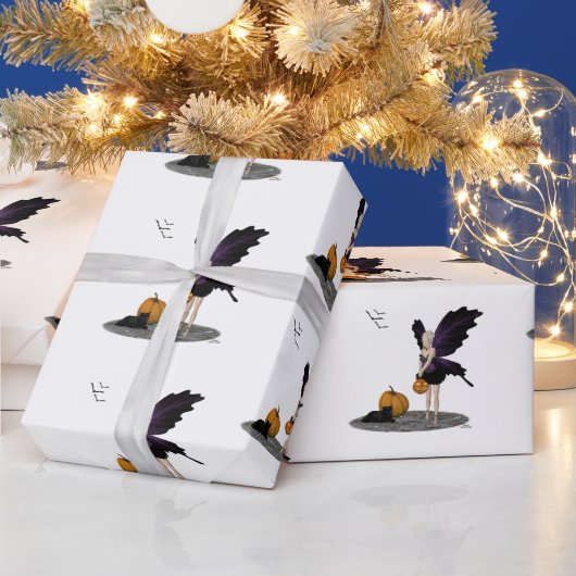 Papier Cadeau Fée d'Halloween avec papier Citrouille (Vacances)