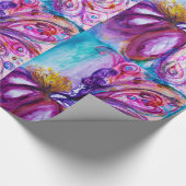 PAPIER CADEAU FÉE FLEUR MIGNONNE ET FANTAISISTE EN ROSE, ÉCLATS  (Coin)