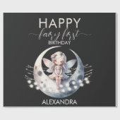 Papier Cadeau Fée magique Première fille Joyeux anniversaire (Plat)