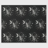 Papier Cadeau Fée noire et argent (Plat)
