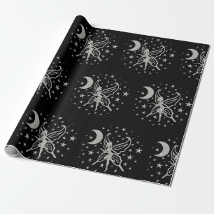 Papier Cadeau Fée noire et argent