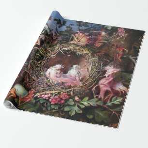 Papier Cadeau Fées dans un nid d'oiseaux, John Anster Fitzgeral
