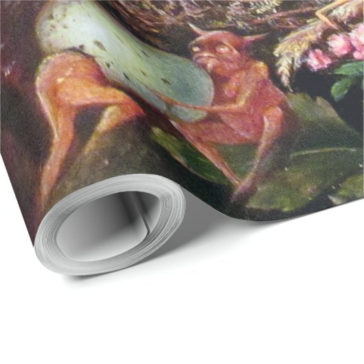 Papier Cadeau Fées dans un nid d'oiseaux, John Anster Fitzgerald (Coin rond)