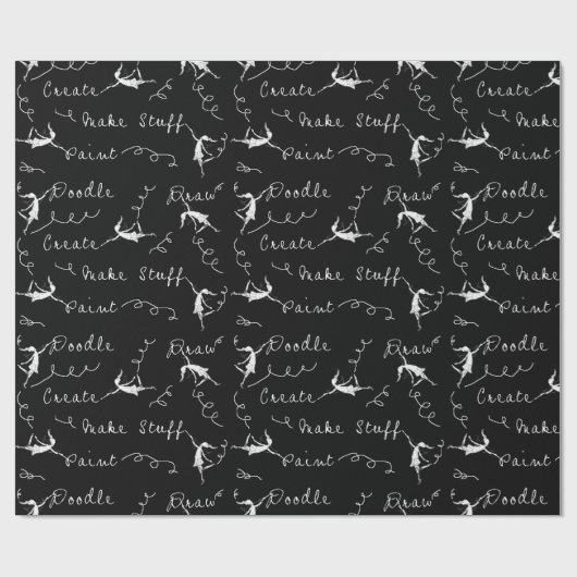 Papier Cadeau Fées d'art au travail (Plat)