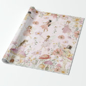 Papier Cadeau Fées de mûre de Whimsical Fleur sauvage Garden Mea (Déroulé)