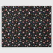 Papier Cadeau Fées étranglantes et papillons (noir) (Plat)