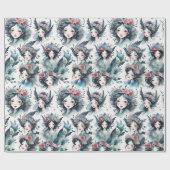 Papier Cadeau Fées Whimsical avec Flower Crowne (Plat)