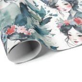 Papier Cadeau Fées Whimsical avec Flower Crowne (Coin rond)