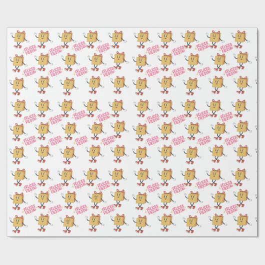 Papier Cadeau Felices Fiestas Envelopper Papier Guy actuel (Plat)