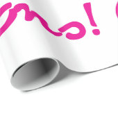 Papier Cadeau Félicitation ! Script Décontracté rose chaud (Coin rond)