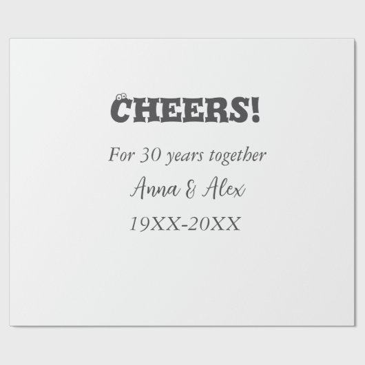 Papier Cadeau Félicitations à 30 ans ensemble anniversaire ajout (Plat)