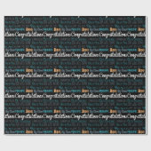 Papier Cadeau Félicitations à la typographie moderne (Plat)