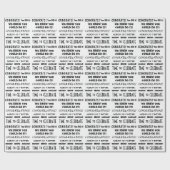 Papier Cadeau Félicitations à la typographie noire et blanche (Plat)