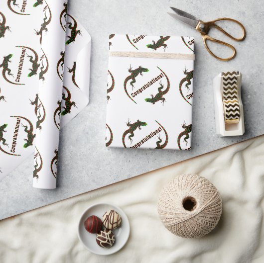 Papier Cadeau Félicitations à Yin Yang Lizards (Artisanat)