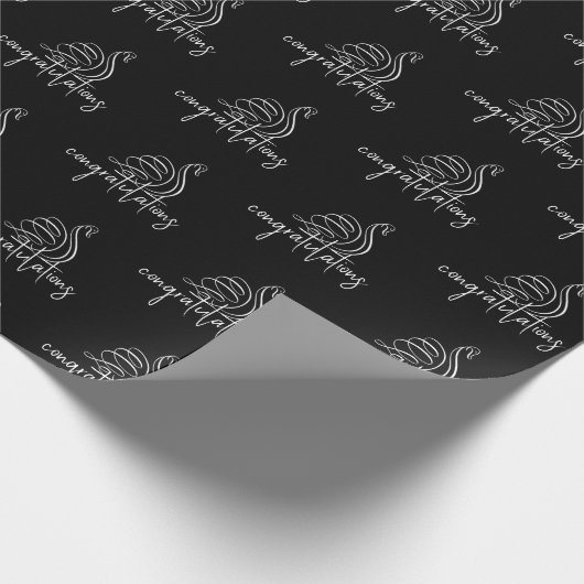 Papier Cadeau Félicitations au cygne mariage (Coin)