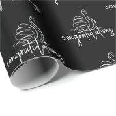 Papier Cadeau Félicitations au cygne mariage (Coin rond)