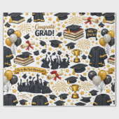 Papier cadeau Félicitations au diplômé (Plat)
