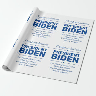 Papier Cadeau Félicitations au président Biden candidat le plus 