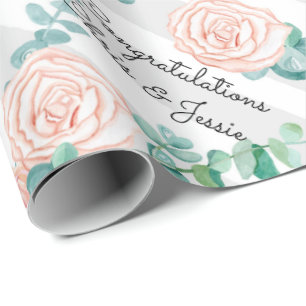 Papier Cadeau Félicitations aux Roses de pays mariages - Ajouter