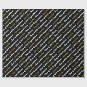 Papier Cadeau Félicitations Black White Gold Classe de 2024 (Plat)