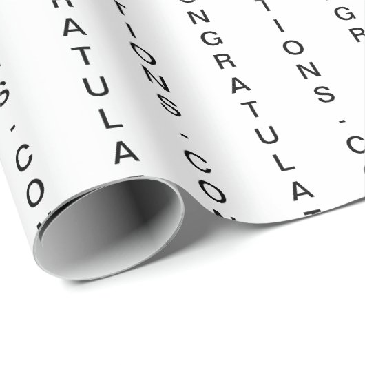 Papier Cadeau FÉLICITATIONS blanches personnalisables minimales (Coin rond)