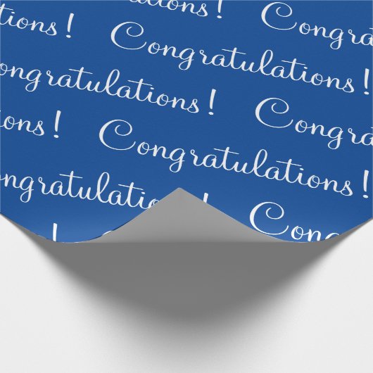 Papier Cadeau Félicitations Bleu Blanc (Coin)