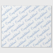 Papier Cadeau Félicitations Blue Script Wedding Baby Shower (Plat)