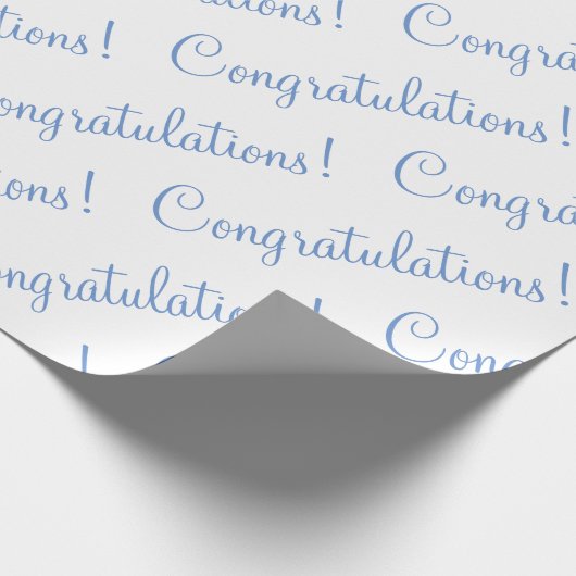 Papier Cadeau Félicitations Blue Script Wedding Baby Shower (Coin)