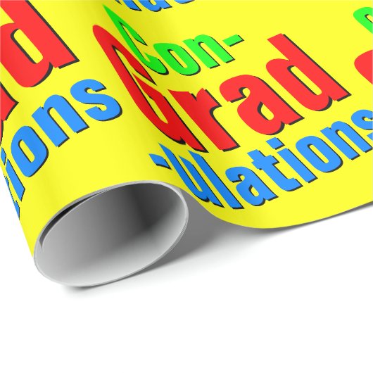 Papier Cadeau Félicitations cadeau de diplôme (Coin rond)