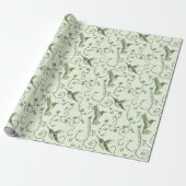 Papier Cadeau Félicitations Colibri Trèfle Vert (Déroulé)