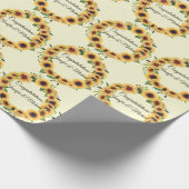 Papier Cadeau Félicitations de mariage tournesol Ajouter des nom (Coin)