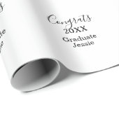 Papier Cadeau Félicitations de remise de diplômes simples minima (Coin rond)