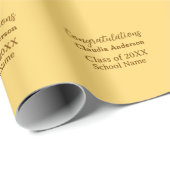 Papier Cadeau Félicitations diplômé ajouter nom de l'école simpl (Coin rond)