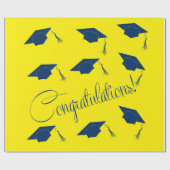 Papier Cadeau Félicitations diplôme casquette Enveloppement Papi (Plat)