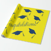 Papier Cadeau Félicitations diplôme casquette Enveloppement Papi (Déroulé)