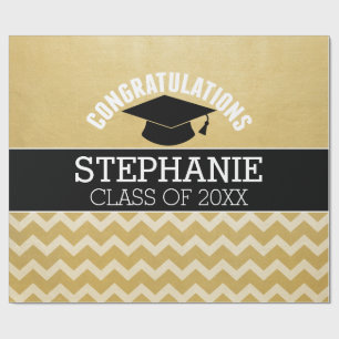 Papier Cadeau Félicitations Diplômé - Graduation personnalisée
