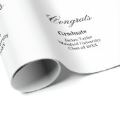 Papier Cadeau Félicitations diplôme nom nom université promotion (Coin rond)