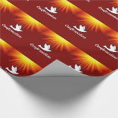 Papier Cadeau Félicitations Dove de confirmation avec Or/Rouge (Coin)