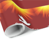 Papier Cadeau Félicitations Dove de confirmation avec Or/Rouge (Coin rond)