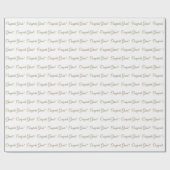 Papier Cadeau Félicitations écriture or blanc gris motif élégant (Plat)