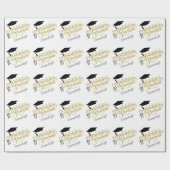 Papier Cadeau Félicitations Grand Année Monogramme Black Gold (Plat)