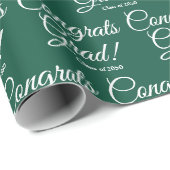 Papier Cadeau Félicitations grand cours personnalisé année texte (Coin rond)