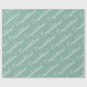 Papier Cadeau Félicitations Green Script Wedding Shower (Plat)