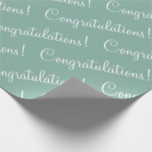 Papier Cadeau Félicitations Green Script Wedding Shower