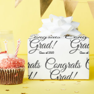 Papier Cadeau Félicitations gris blanc noir cours de script pers