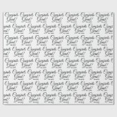 Papier Cadeau Félicitations gris blanc noir cours de script pers (Plat)