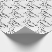 Papier Cadeau Félicitations gris blanc noir cours de script pers (Coin)