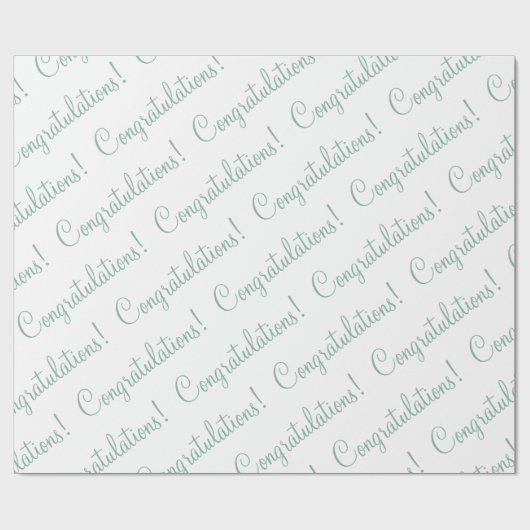 Papier Cadeau Felicitations Mariage Baby Shower Écriture Verte (Plat)