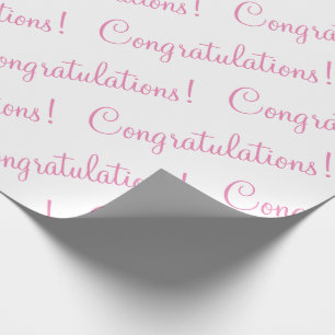 Papier Cadeau Félicitations Mariage Baby Shower Script Rose