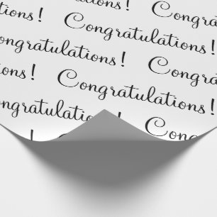 Papier Cadeau Félicitations Mariage de script noir Baby Grad